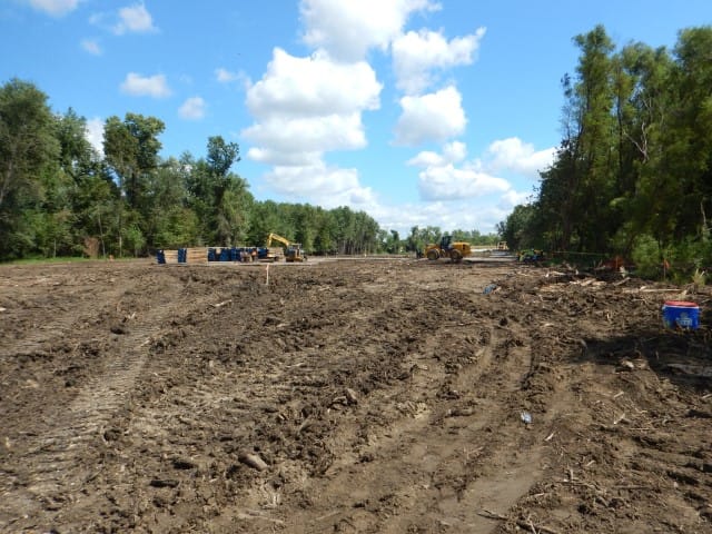 site clearing along the right-of-way